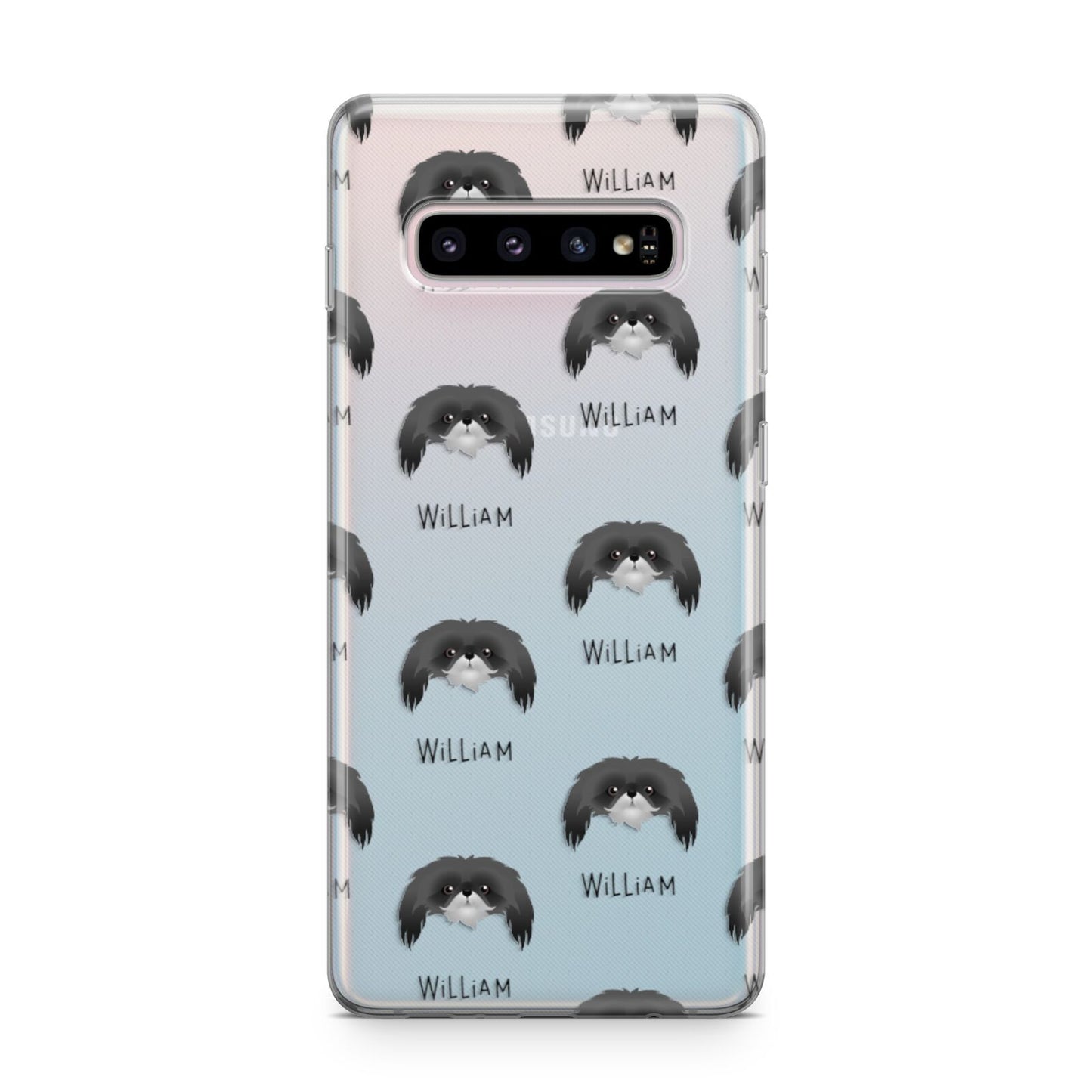 Pekingese Icon with Name Samsung Galaxy S10 Plus Case