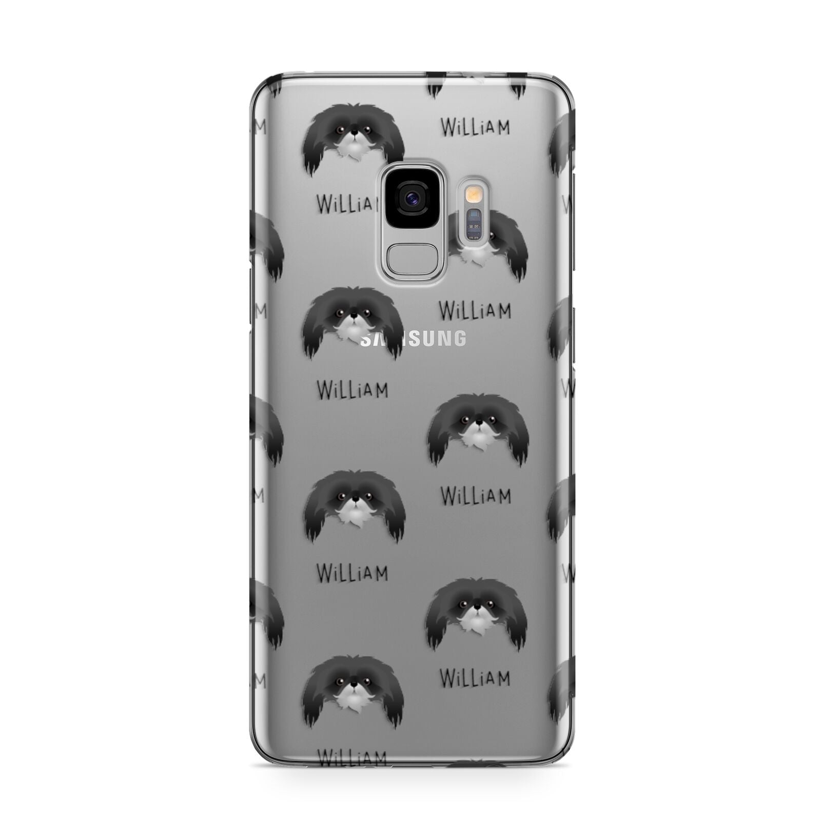 Pekingese Icon with Name Samsung Galaxy S9 Case