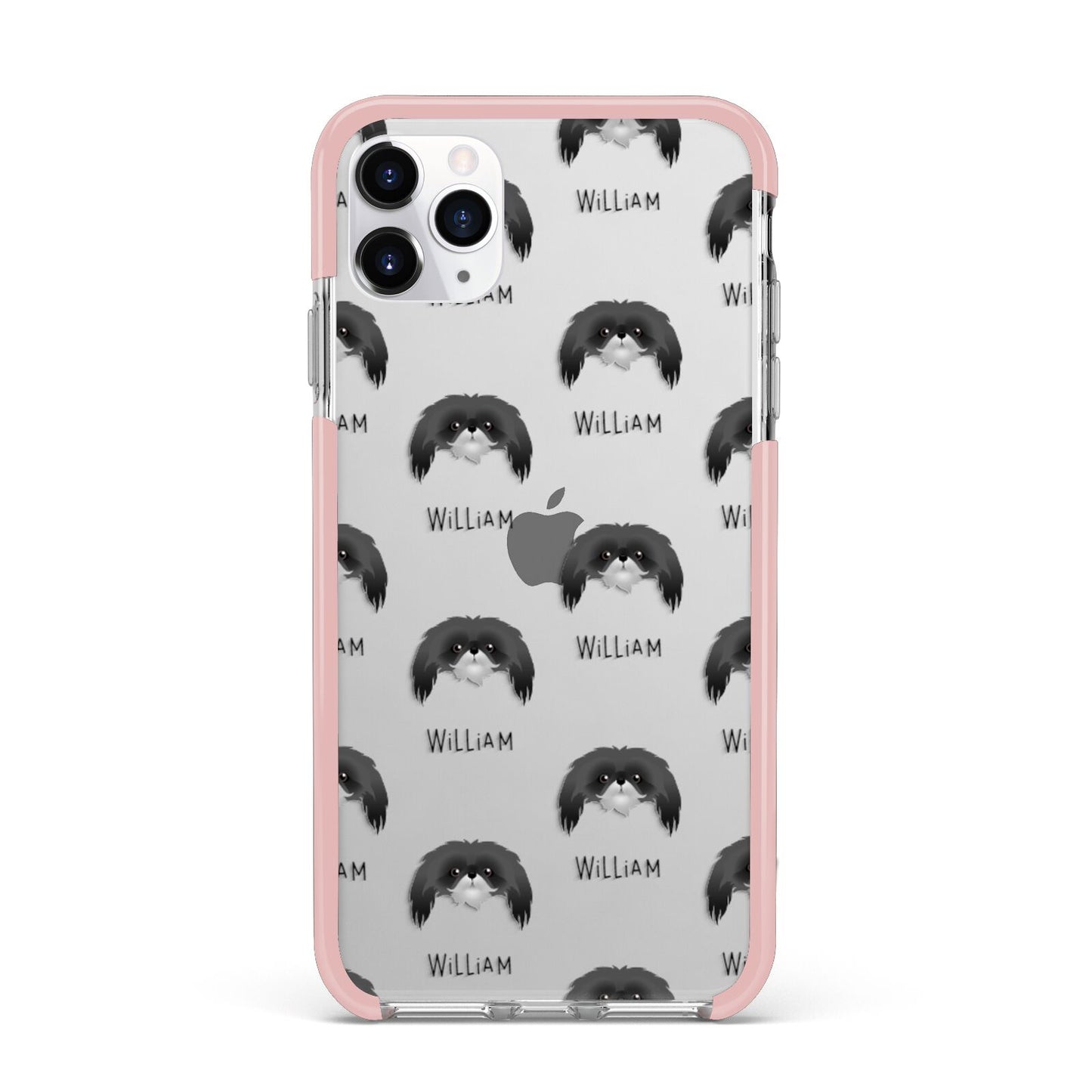 Pekingese Icon with Name iPhone 11 Pro Max Impact Pink Edge Case
