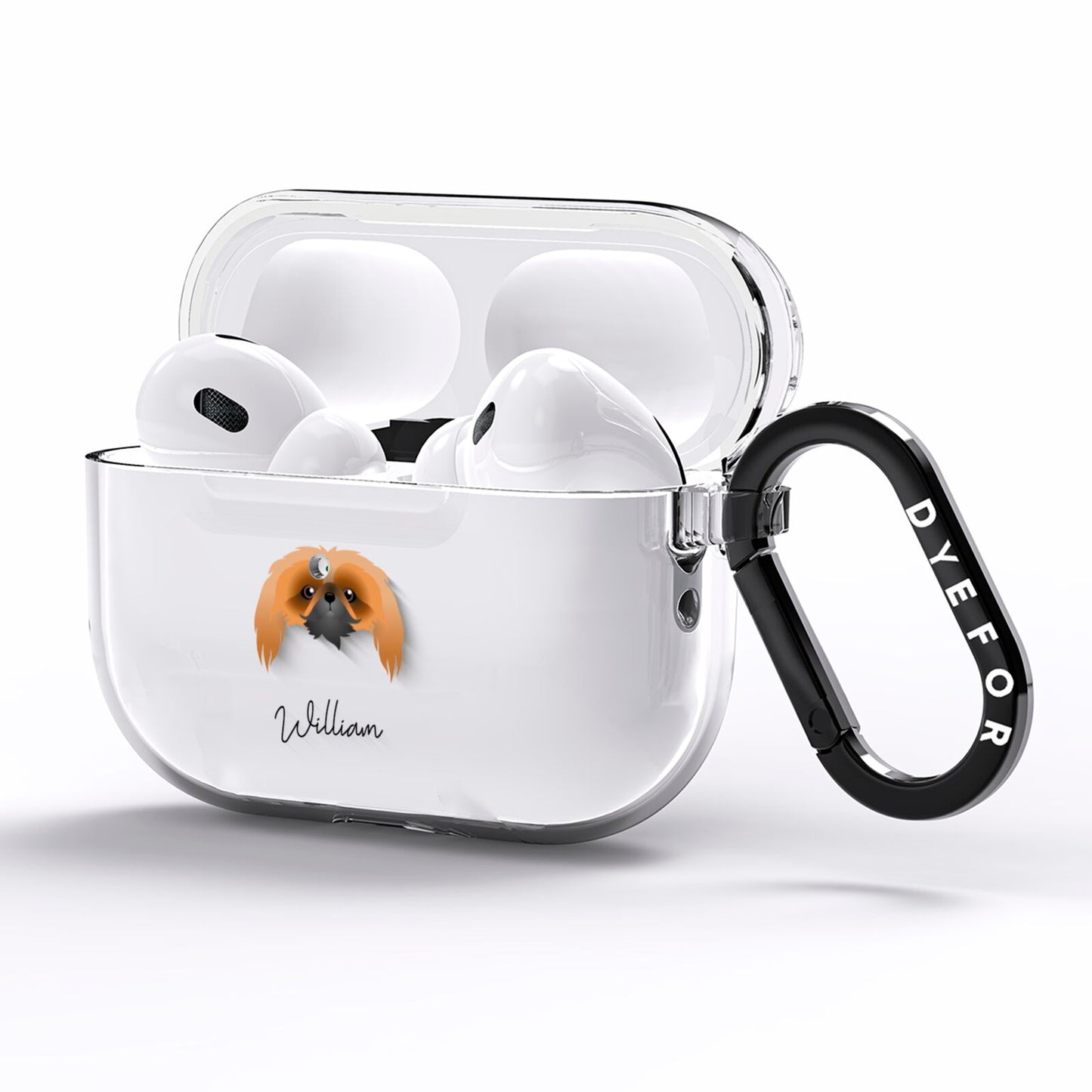 Pekingese Personalised AirPods Pro Clear Case Side Image