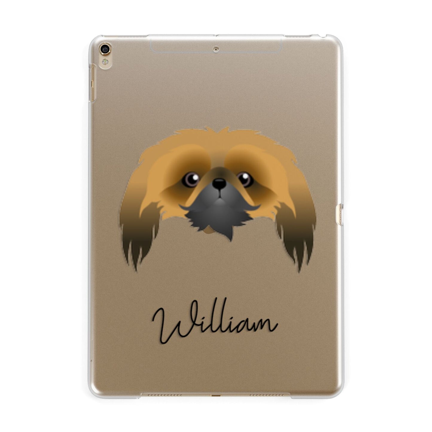 Pekingese Personalised Apple iPad Gold Case