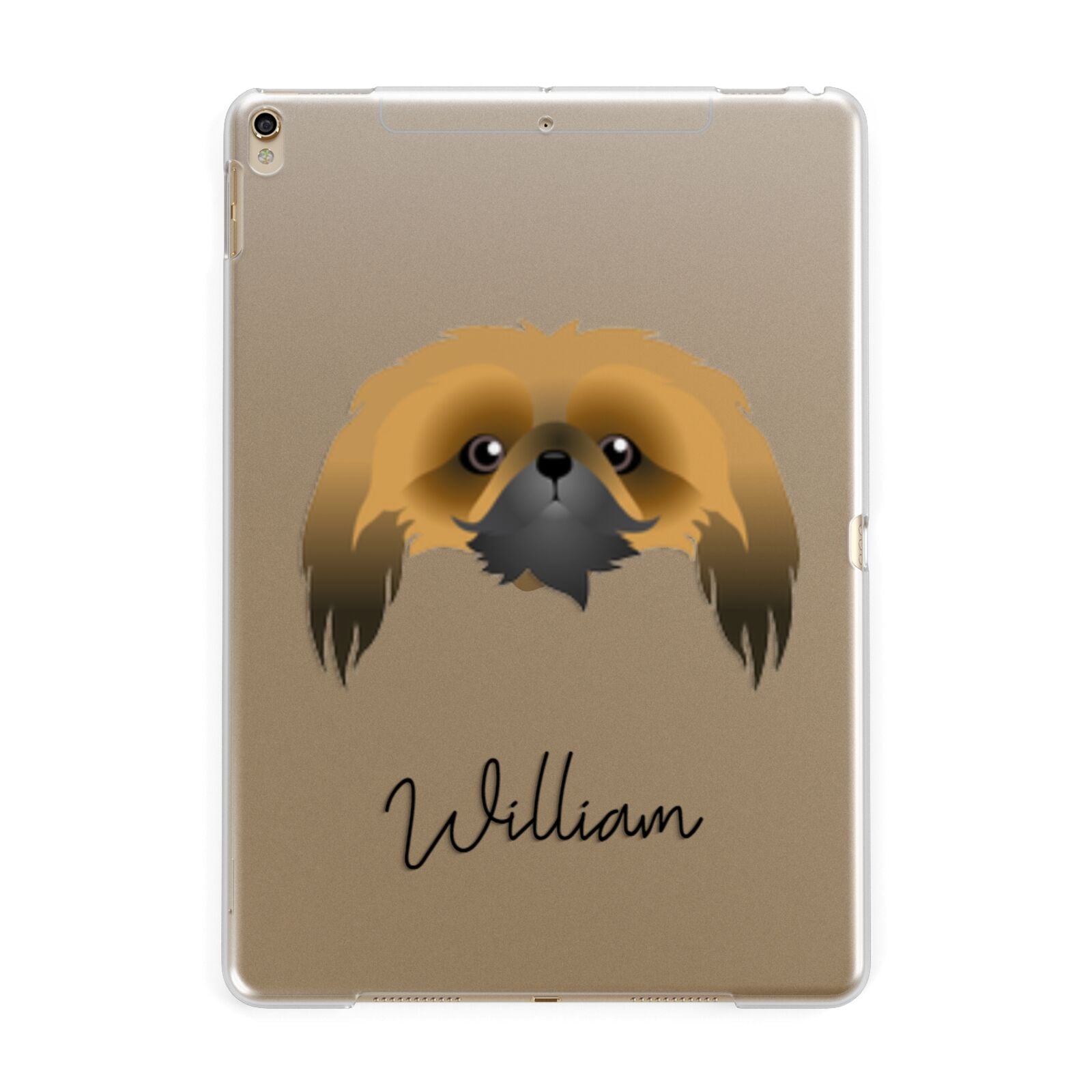 Pekingese Personalised Apple iPad Gold Case
