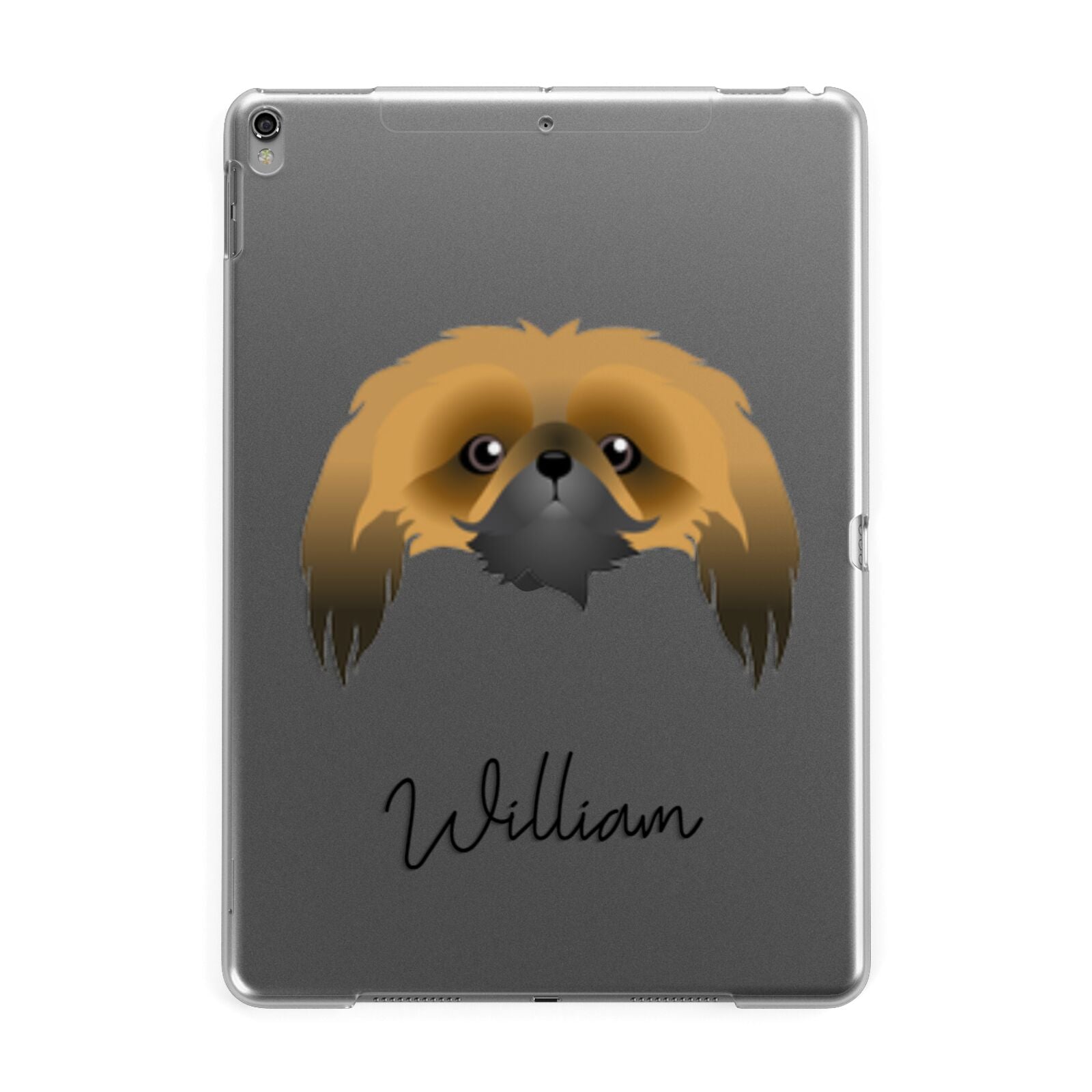 Pekingese Personalised Apple iPad Grey Case