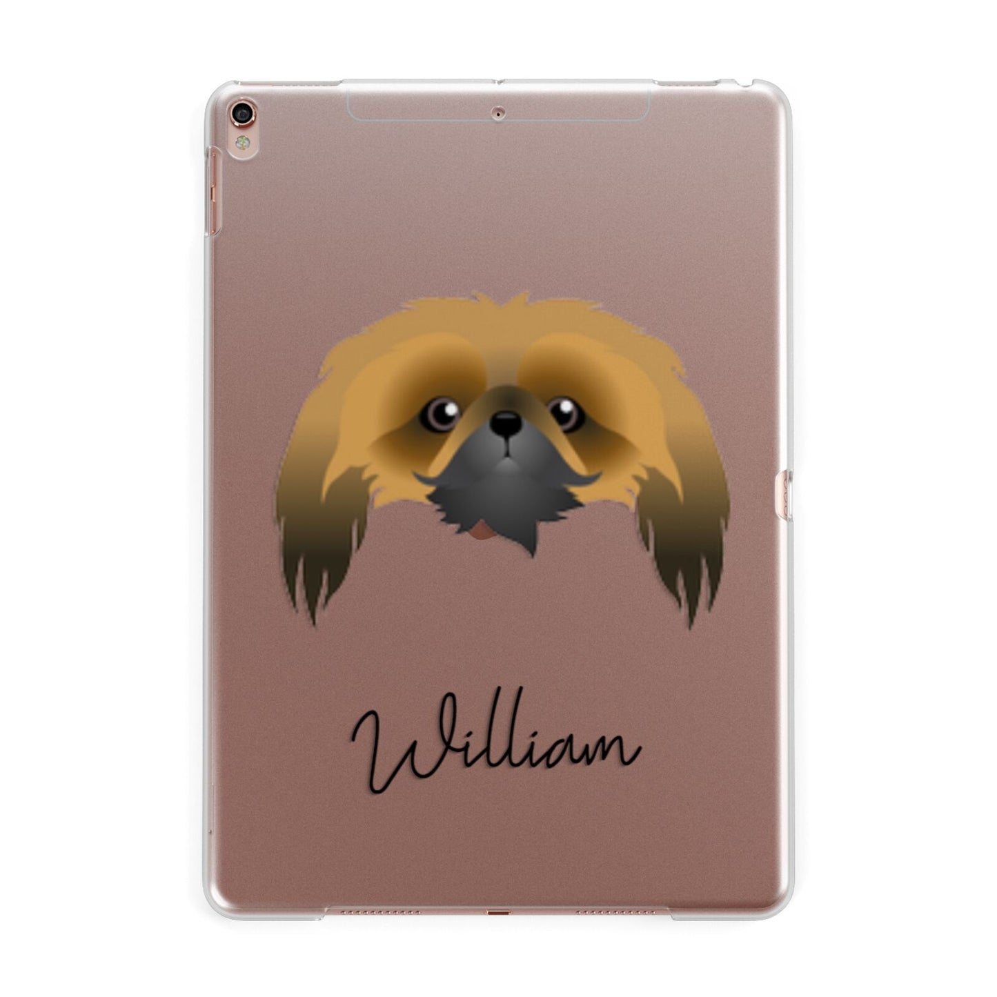 Pekingese Personalised Apple iPad Rose Gold Case