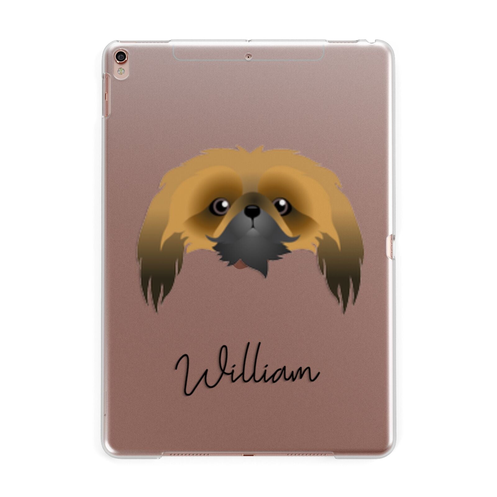 Pekingese Personalised Apple iPad Rose Gold Case