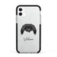 Pekingese Personalised Apple iPhone 11 in White with Black Impact Case