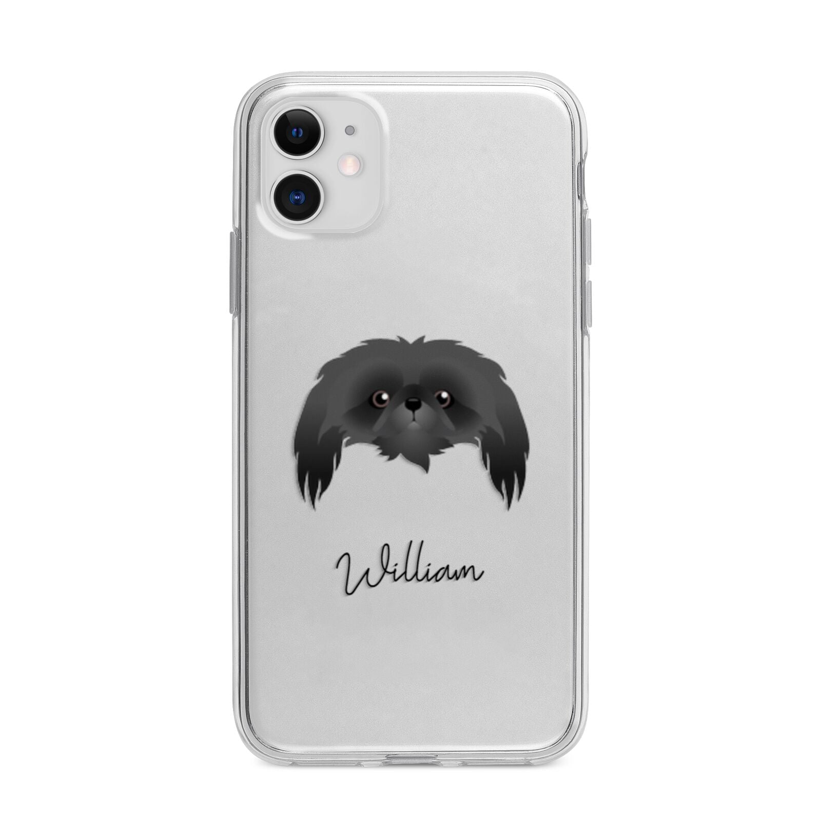 Pekingese Personalised Apple iPhone 11 in White with Bumper Case