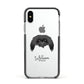 Pekingese Personalised Apple iPhone Xs Impact Case Black Edge on Silver Phone