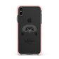 Pekingese Personalised Apple iPhone Xs Max Impact Case Pink Edge on Black Phone