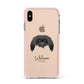 Pekingese Personalised Apple iPhone Xs Max Impact Case Pink Edge on Gold Phone