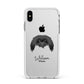 Pekingese Personalised Apple iPhone Xs Max Impact Case White Edge on Silver Phone