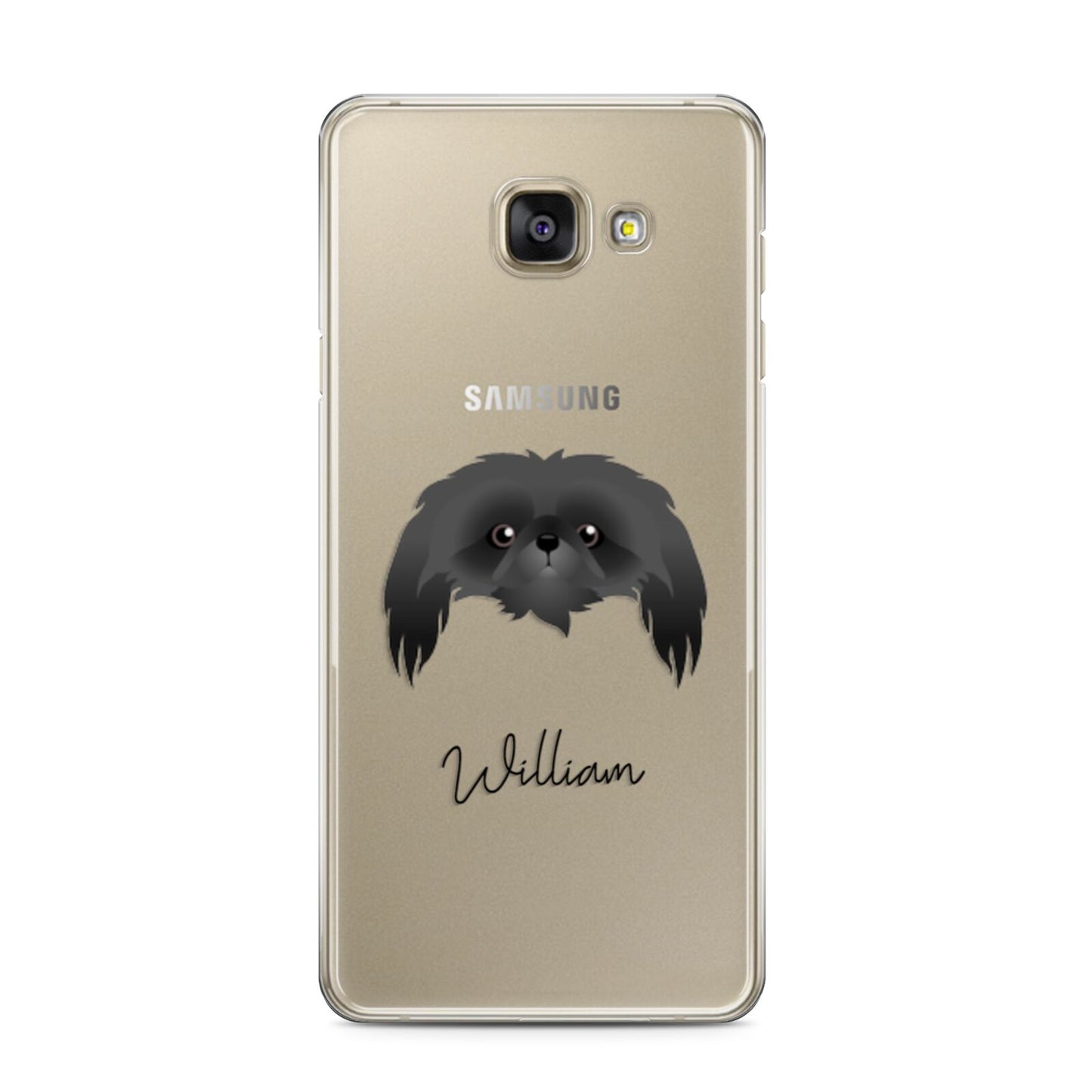 Pekingese Personalised Samsung Galaxy A3 2016 Case on gold phone