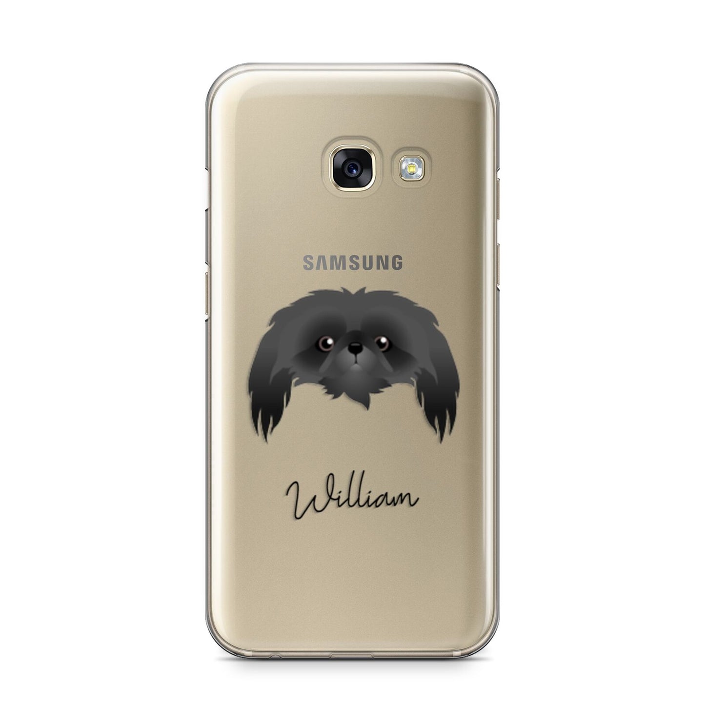 Pekingese Personalised Samsung Galaxy A3 2017 Case on gold phone