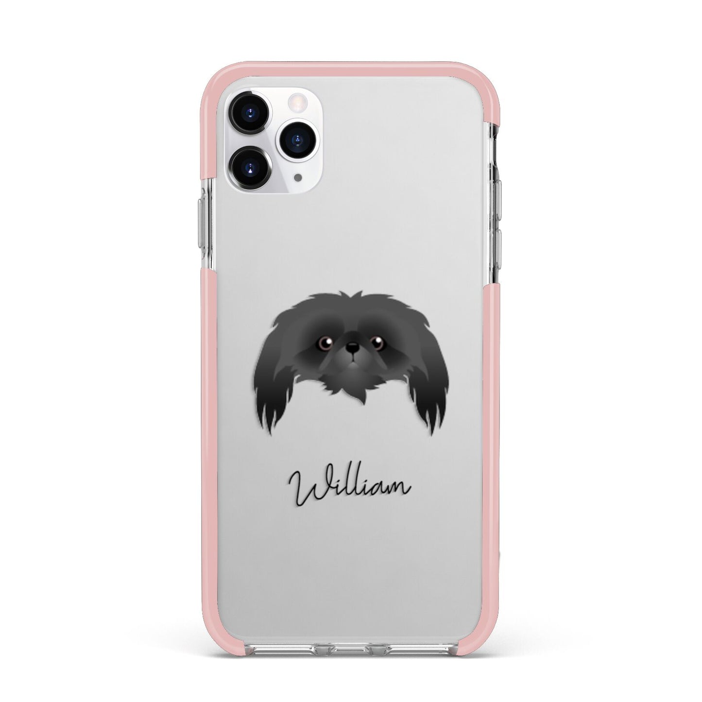 Pekingese Personalised iPhone 11 Pro Max Impact Pink Edge Case