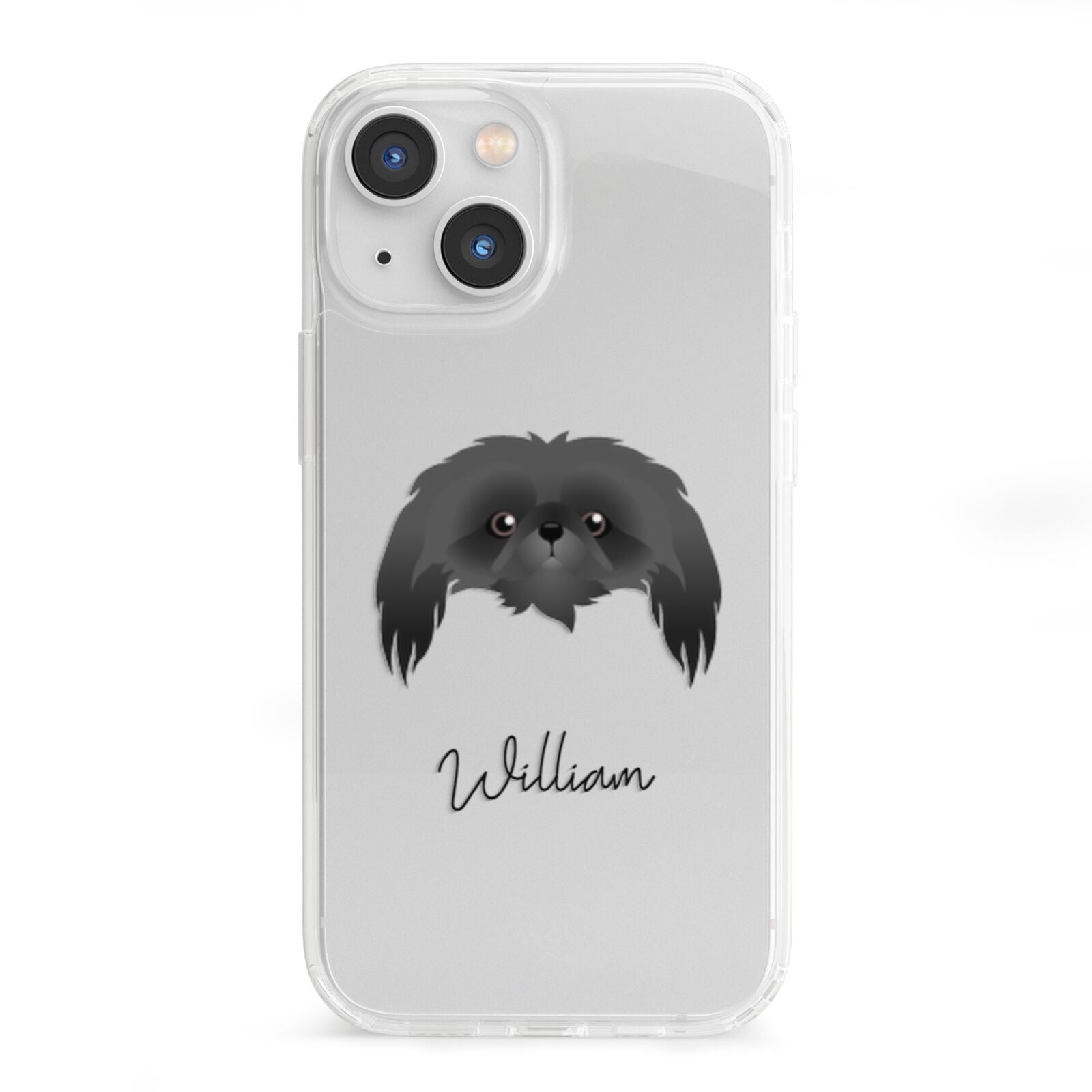 Pekingese Personalised iPhone 13 Mini Clear Bumper Case