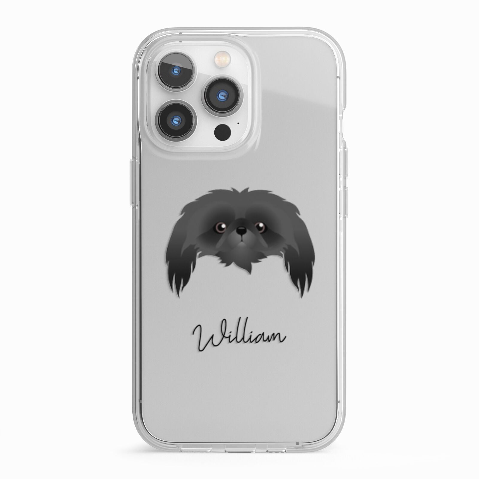 Pekingese Personalised iPhone 13 Pro TPU Impact Case with White Edges