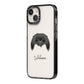 Pekingese Personalised iPhone 14 Black Impact Case Side Angle on Silver phone