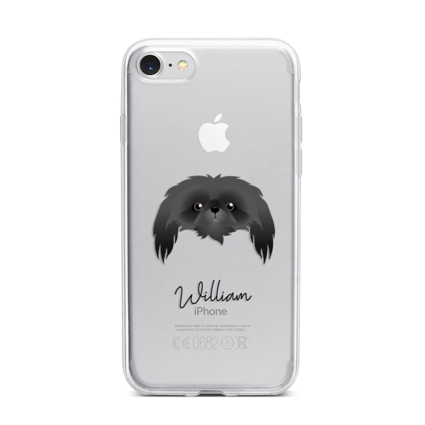 Pekingese Personalised iPhone 7 Bumper Case on Silver iPhone