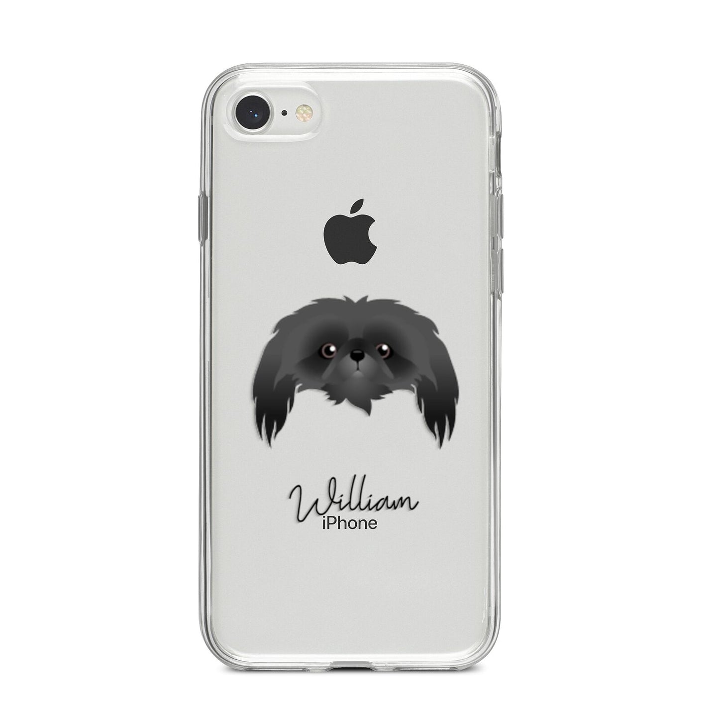 Pekingese Personalised iPhone 8 Bumper Case on Silver iPhone