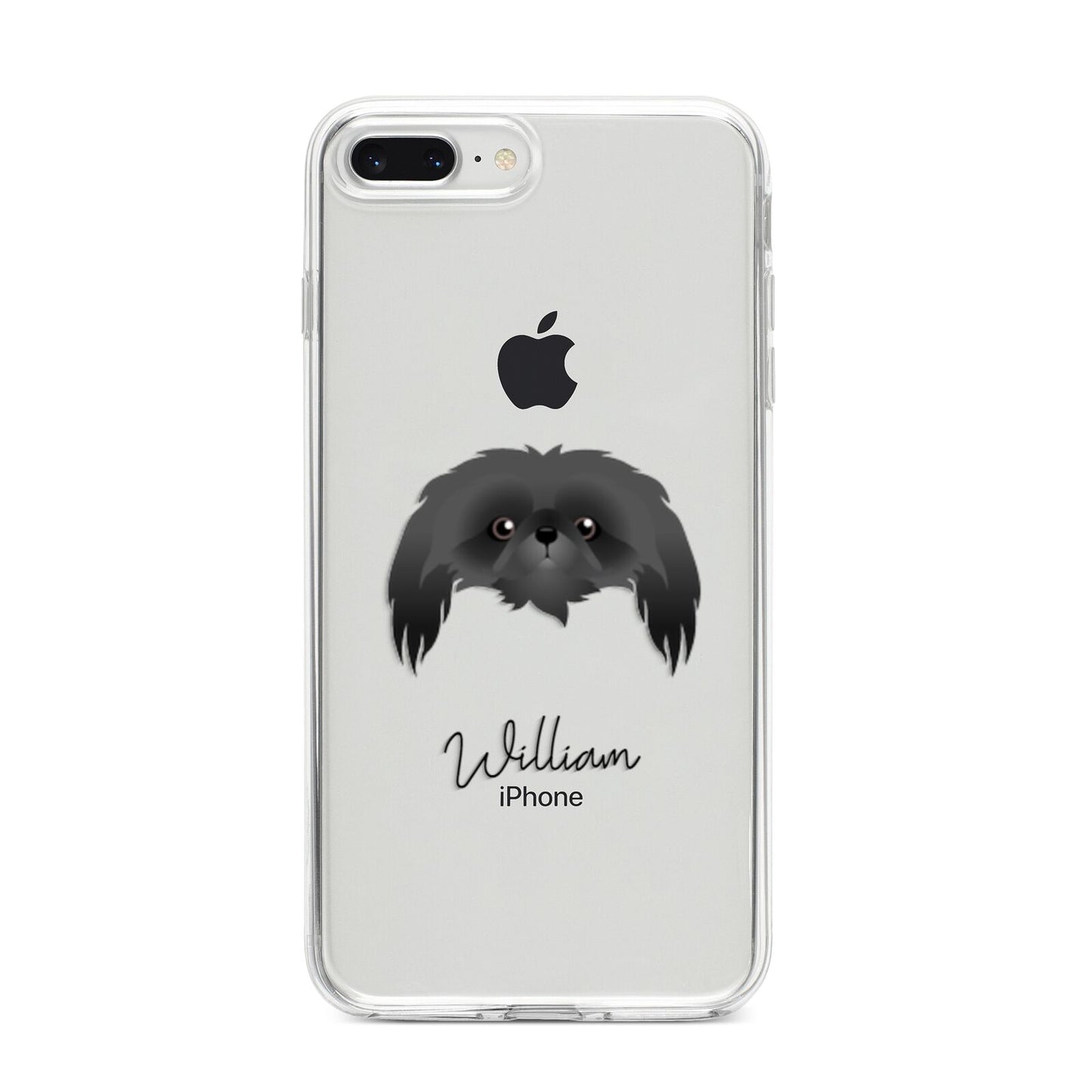 Pekingese Personalised iPhone 8 Plus Bumper Case on Silver iPhone