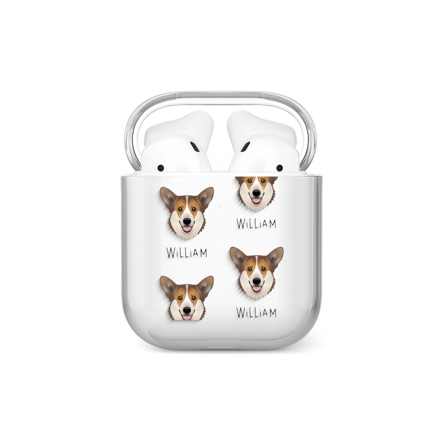 Pembroke Welsh Corgi Icon with Name AirPods Case