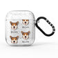 Pembroke Welsh Corgi Icon with Name AirPods Glitter Case