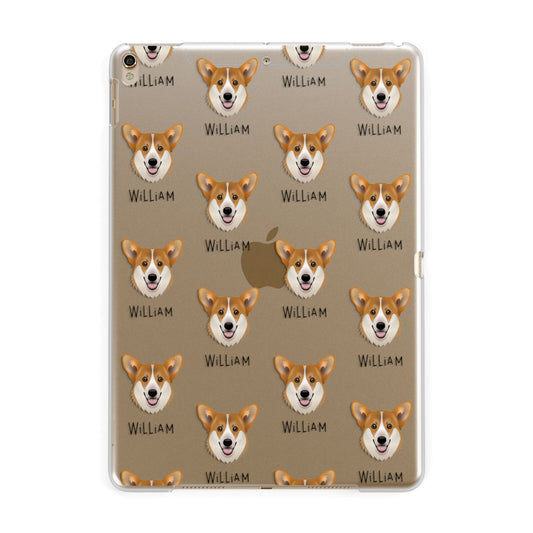Pembroke Welsh Corgi Icon with Name Apple iPad Gold Case