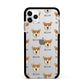 Pembroke Welsh Corgi Icon with Name Apple iPhone 11 Pro Max in Silver with Black Impact Case