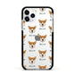 Pembroke Welsh Corgi Icon with Name Apple iPhone 11 Pro in Silver with Black Impact Case