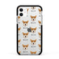 Pembroke Welsh Corgi Icon with Name Apple iPhone 11 in White with Black Impact Case