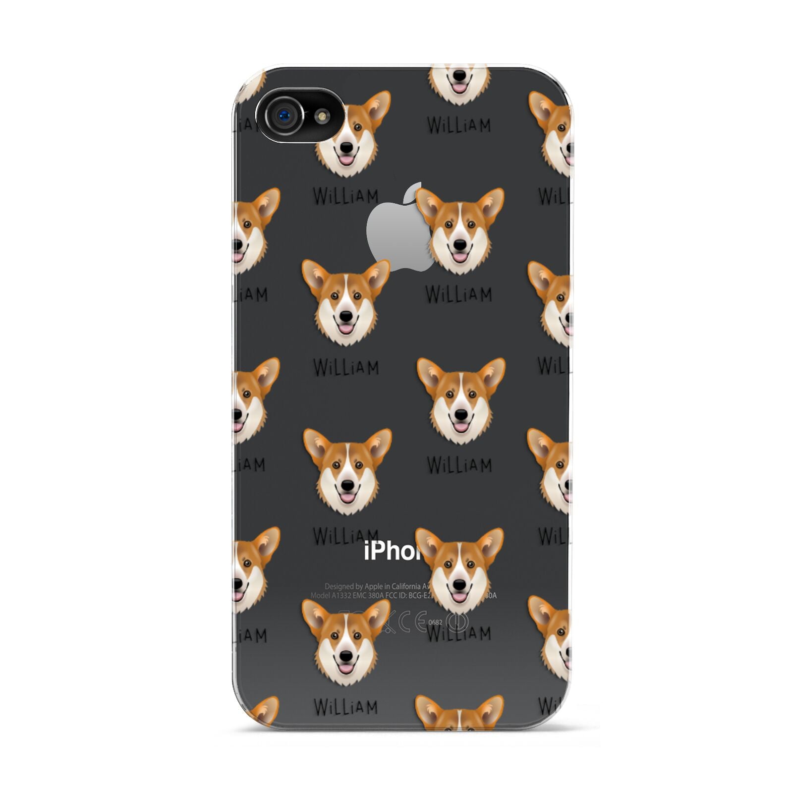 Pembroke Welsh Corgi Icon with Name Apple iPhone 4s Case