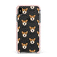 Pembroke Welsh Corgi Icon with Name Apple iPhone Xs Max Impact Case Pink Edge on Black Phone