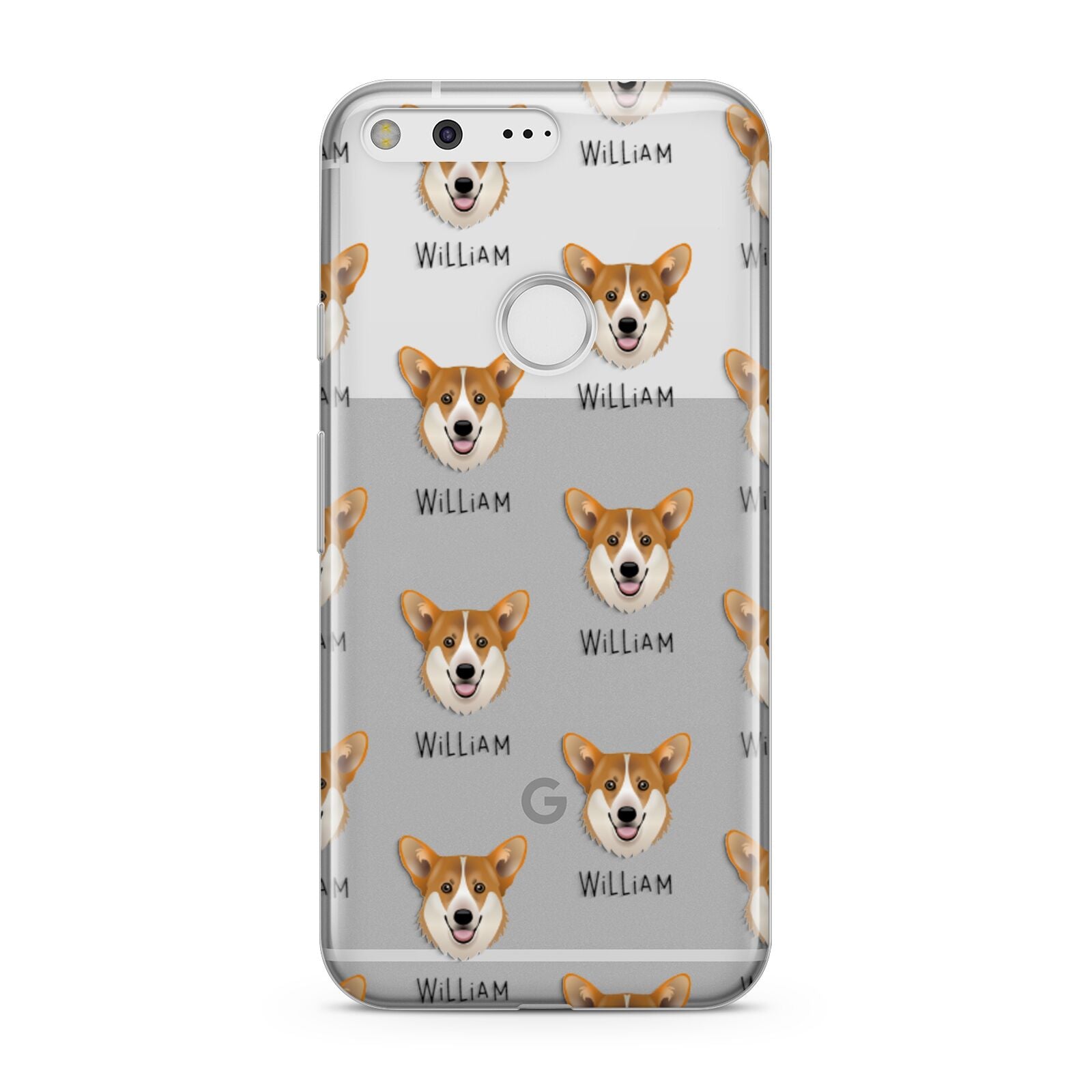 Pembroke Welsh Corgi Icon with Name Google Pixel Case
