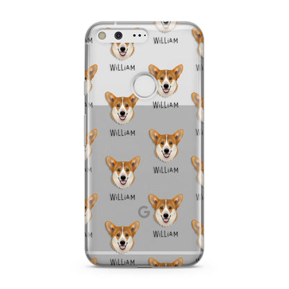Pembroke Welsh Corgi Icon with Name Google Pixel Case