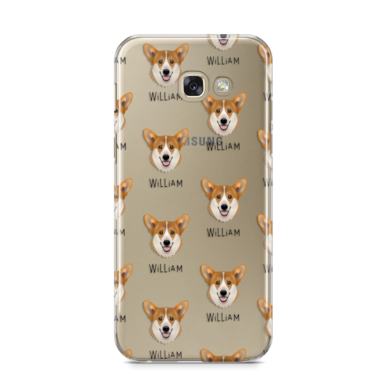 Pembroke Welsh Corgi Icon with Name Samsung Galaxy A5 2017 Case on gold phone