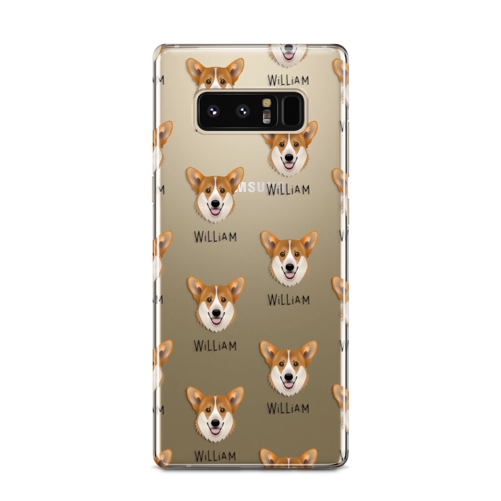 Pembroke Welsh Corgi Icon with Name Samsung Galaxy Note 8 Case