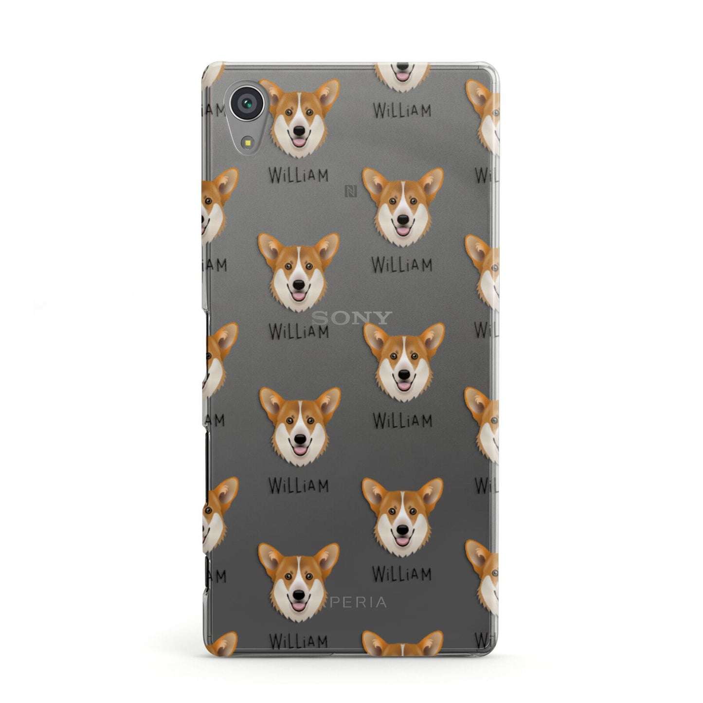 Pembroke Welsh Corgi Icon with Name Sony Xperia Case