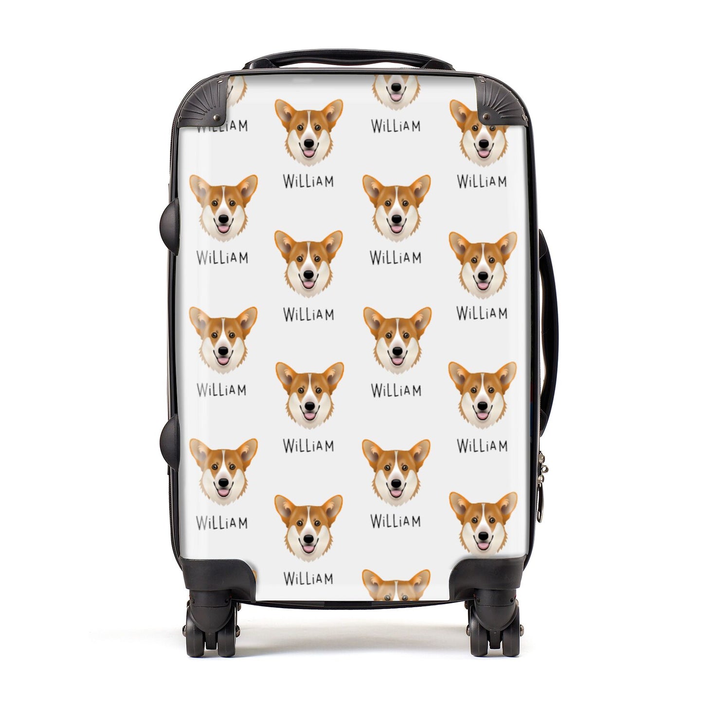 Pembroke Welsh Corgi Icon with Name Suitcase