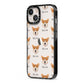 Pembroke Welsh Corgi Icon with Name iPhone 13 Black Impact Case Side Angle on Silver phone
