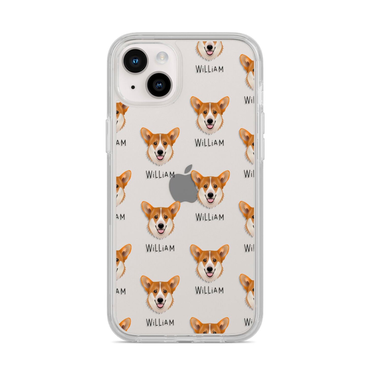 Pembroke Welsh Corgi Icon with Name iPhone 14 Plus Clear Tough Case Starlight