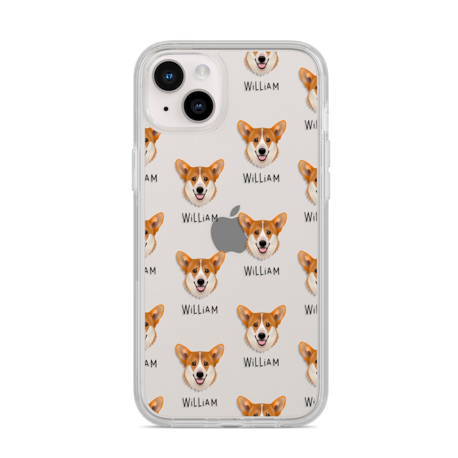 Pembroke Welsh Corgi Icon with Name iPhone 14 Plus Clear Tough Case Starlight