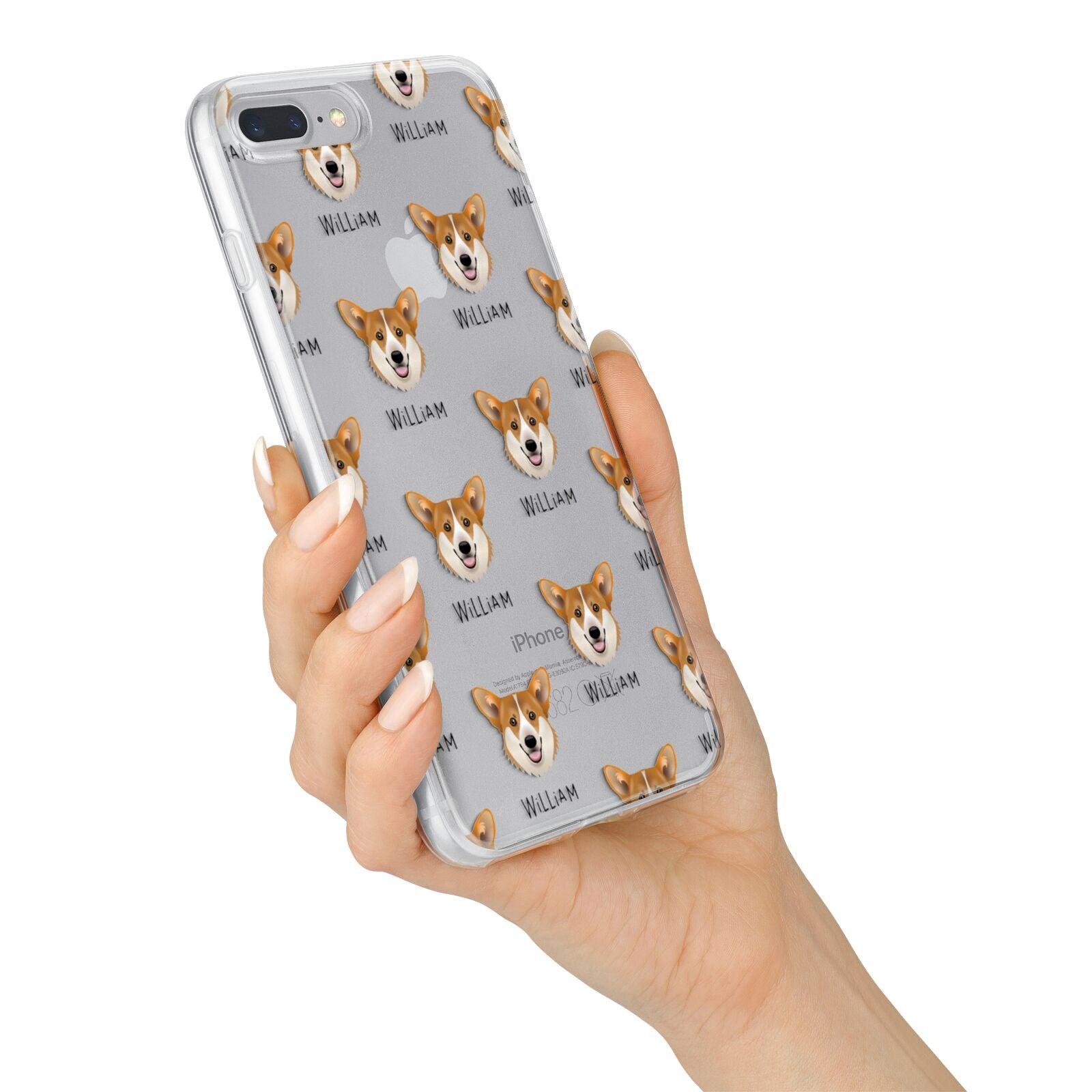 Pembroke Welsh Corgi Icon with Name iPhone 7 Plus Bumper Case on Silver iPhone Alternative Image