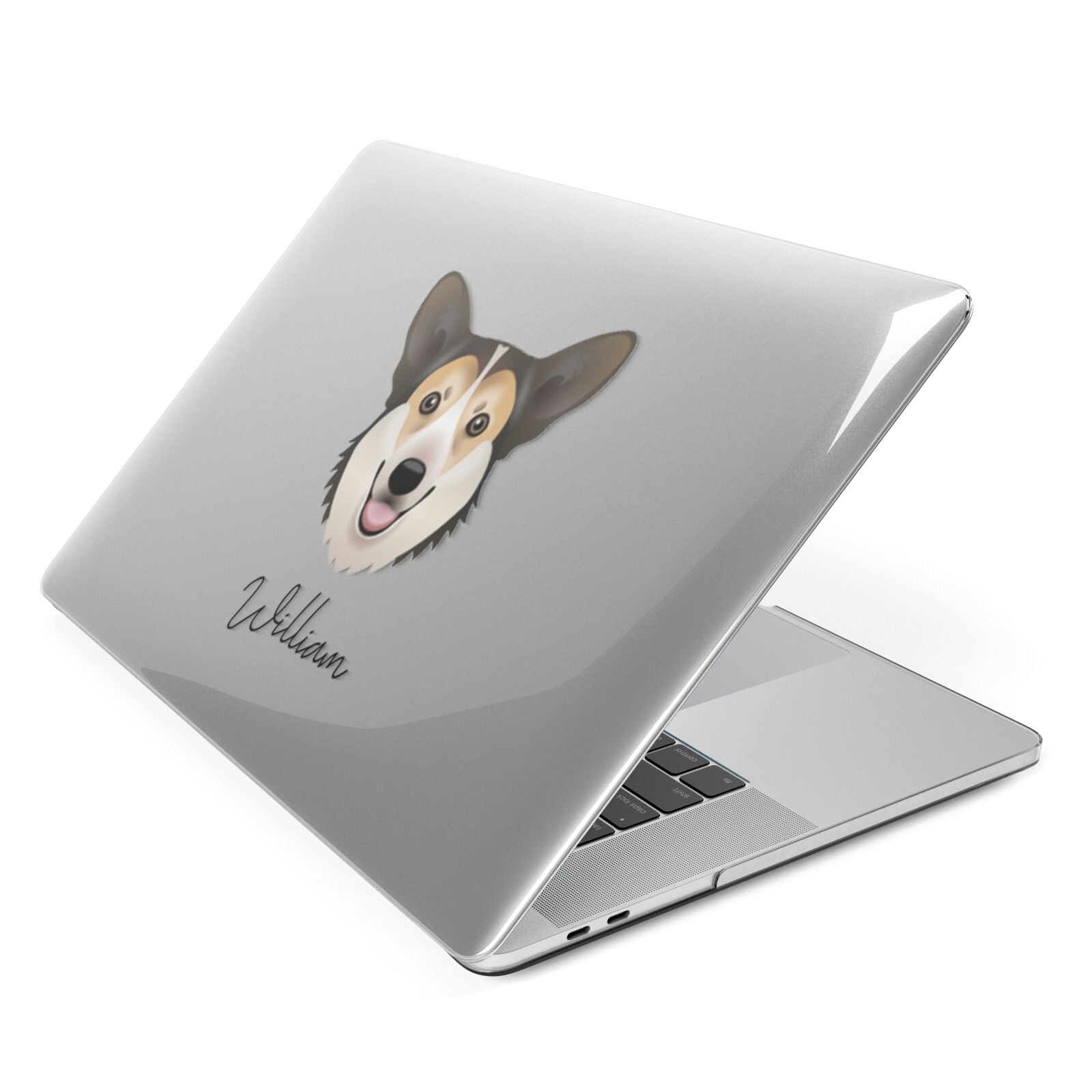 Pembroke Welsh Corgi Personalised Apple MacBook Case Side View