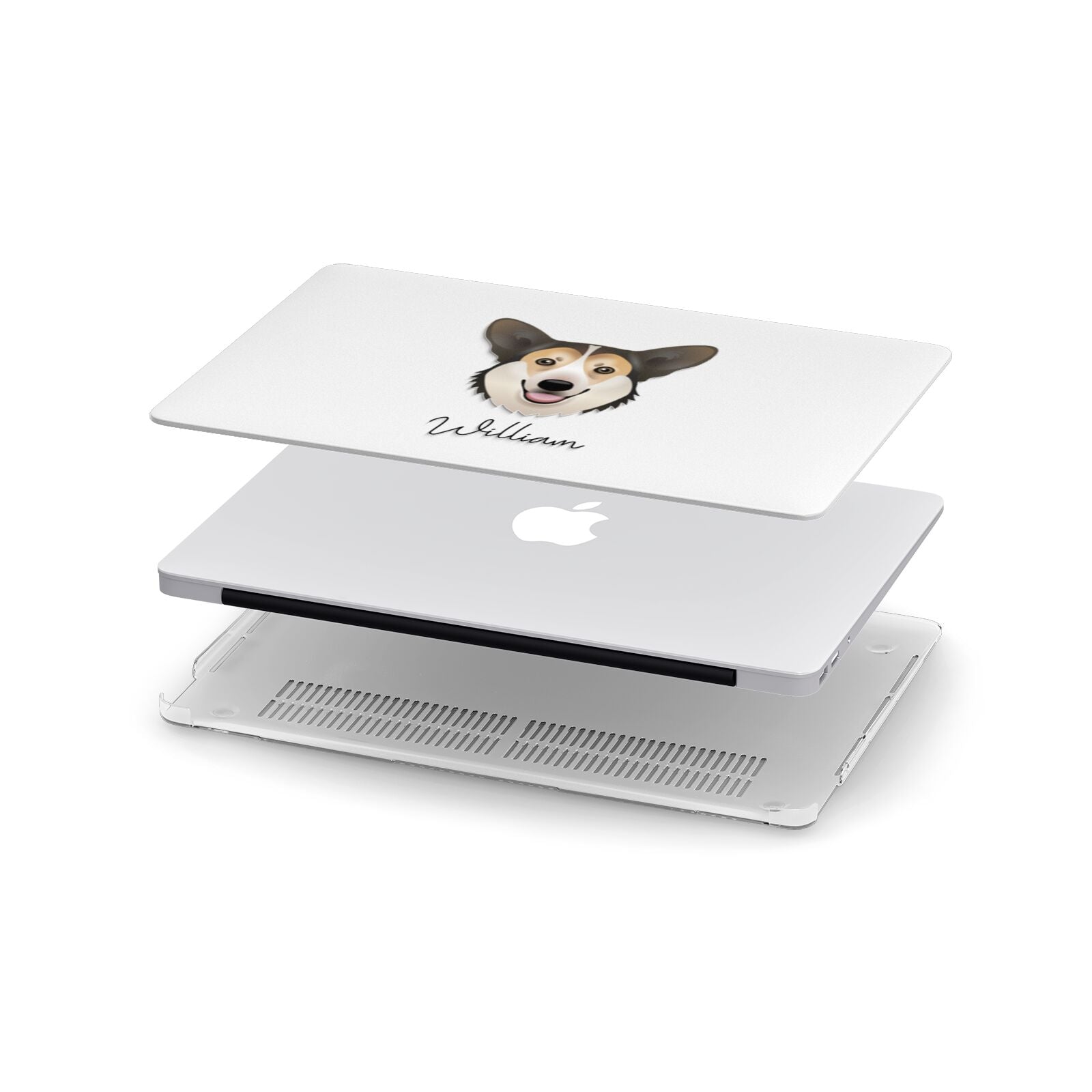 Pembroke Welsh Corgi Personalised Apple MacBook Case in Detail