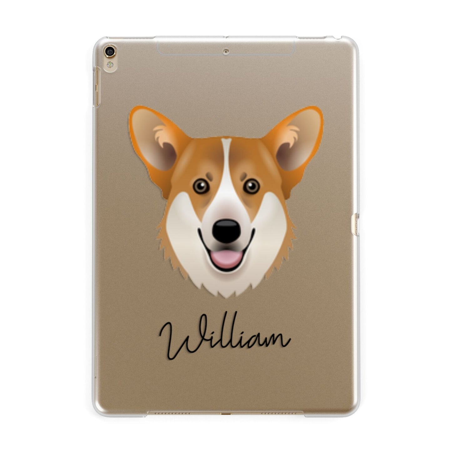 Pembroke Welsh Corgi Personalised Apple iPad Gold Case