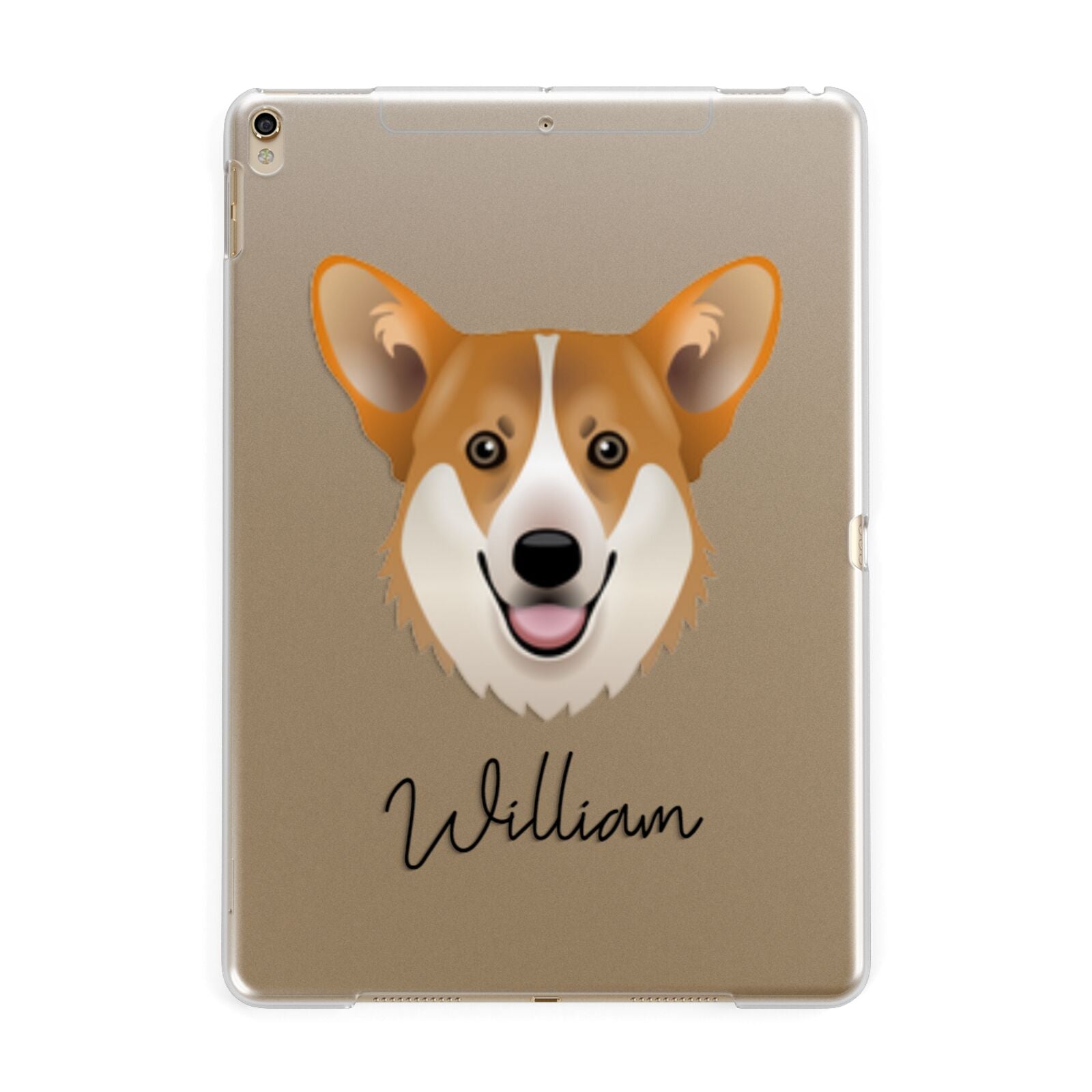 Pembroke Welsh Corgi Personalised Apple iPad Gold Case