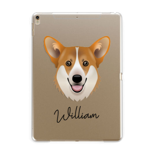 Pembroke Welsh Corgi Personalised Apple iPad Gold Case