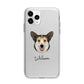 Pembroke Welsh Corgi Personalised Apple iPhone 11 Pro in Silver with Bumper Case