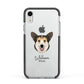 Pembroke Welsh Corgi Personalised Apple iPhone XR Impact Case Black Edge on Silver Phone