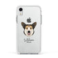 Pembroke Welsh Corgi Personalised Apple iPhone XR Impact Case White Edge on Silver Phone